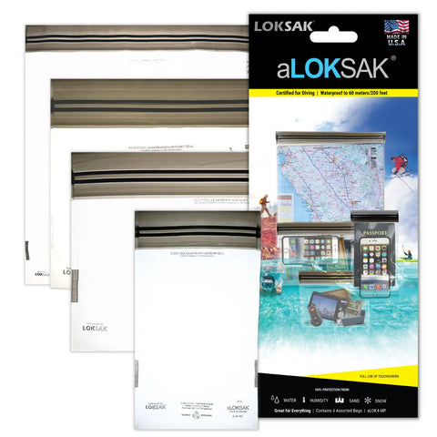 ALOKSAK Waterproof Medium Multi Pack – 4 Assorted Sizes | Made in USA LOKSAK