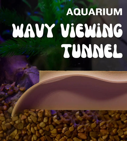 Abstract Wavy Aquarium Viewing Tunnel – Under-Substrate Hideout | Made in USA Chatelet Manufacturing 