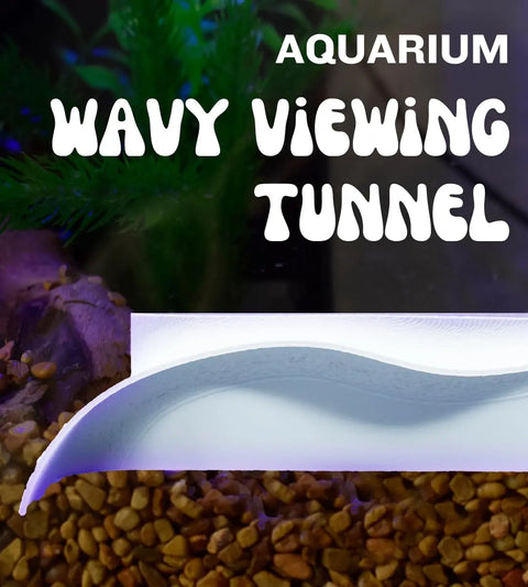 Abstract Wavy Aquarium Viewing Tunnel – Under-Substrate Hideout | Made in USA Chatelet Manufacturing 