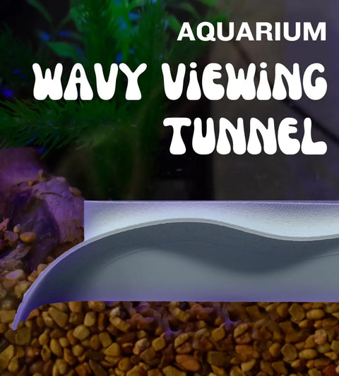 Abstract Wavy Aquarium Viewing Tunnel – Under-Substrate Hideout | Made in USA Chatelet Manufacturing 