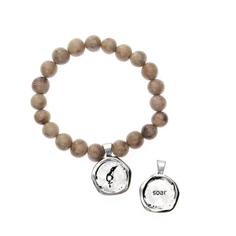Acai Berry Seed Bracelet With Handcrafted Pewter Wax Seal Charm – Sustainable Style | Made in USA Whitney Howard Designs  Wax Seals Acai Seeds of Life