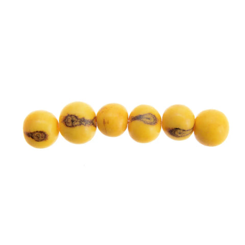Acai Seed Bead Bracelet With Handcrafted Pewter Wax Seal Charm – Yellow Natural Dye | Made in USA Whitney Howard Designs  Wax Seals Acai Seeds of Life