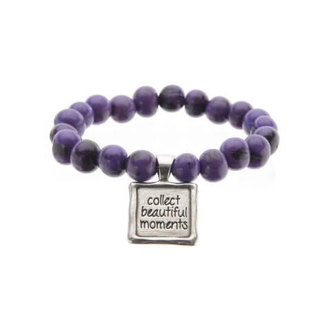 Acai Seeds of Life Bracelet With Wax Seal - Purple Beads Whitney Howard Designs  Wax Seals Acai Seeds of Life