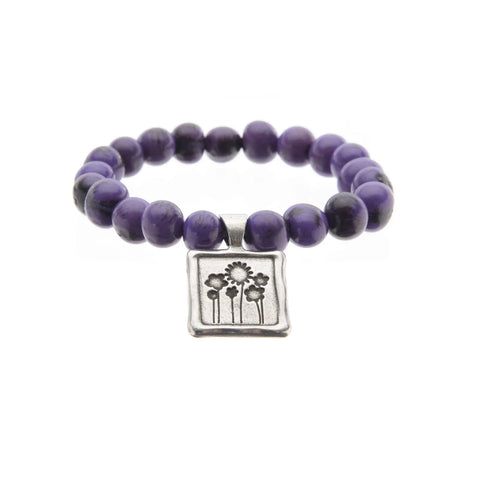 Acai Seeds of Life Bracelet With Wax Seal - Purple Beads Whitney Howard Designs  Wax Seals Acai Seeds of Life