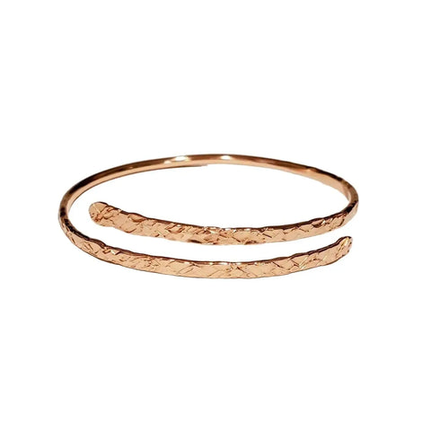 Adjustable 10 Gauge Rose Gold Copper Hammered Overlap Bangle – Handmade | Made in USA Alexa Martha Designs  Bangles /Bracelets