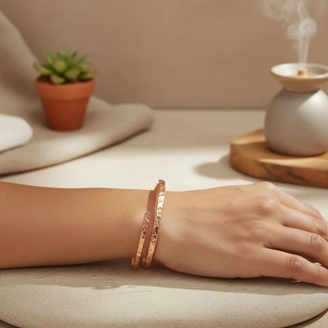 Adjustable 10 Gauge Rose Gold Copper Hammered Overlap Bangle – Handmade | Made in USA Alexa Martha Designs  Bangles /Bracelets