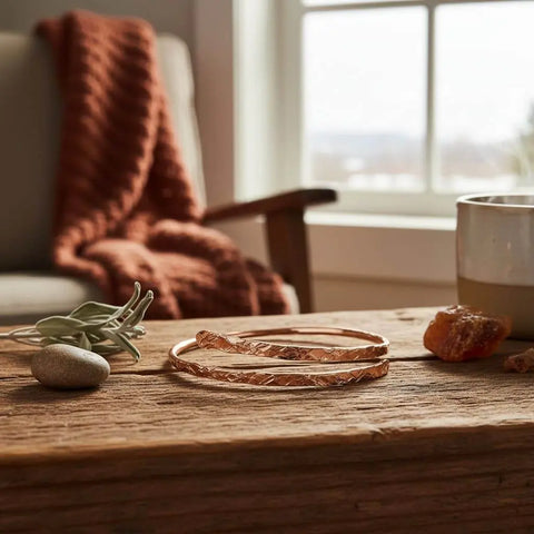 Adjustable 10 Gauge Rose Gold Copper Hammered Overlap Bangle – Handmade | Made in USA Alexa Martha Designs  Bangles /Bracelets