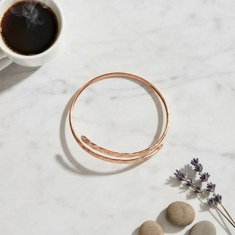 Adjustable 10 Gauge Rose Gold Copper Hammered Overlap Bangle – Handmade | Made in USA Alexa Martha Designs  Bangles /Bracelets
