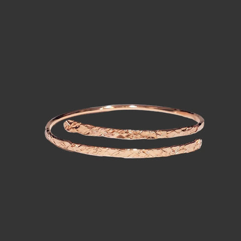 Adjustable 10 Gauge Rose Gold Copper Hammered Overlap Bangle – Handmade | Made in USA Alexa Martha Designs  Bangles /Bracelets