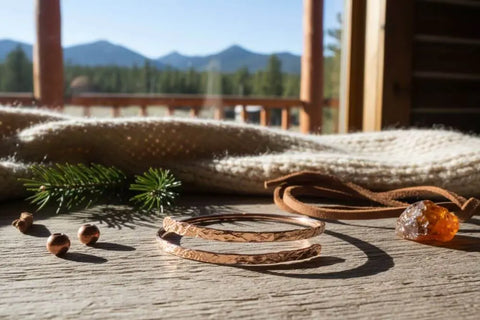 Adjustable 10 Gauge Rose Gold Copper Hammered Overlap Bangle – Handmade | Made in USA Alexa Martha Designs  Bangles /Bracelets