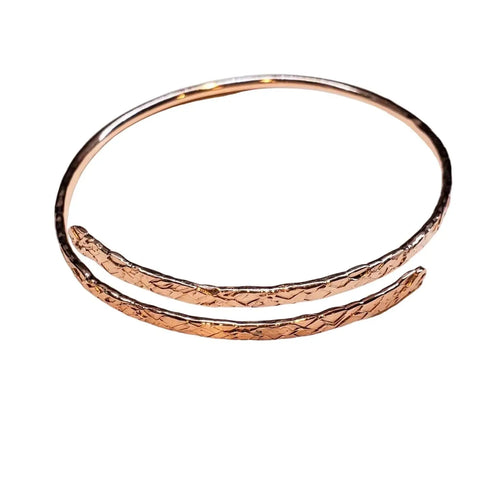 Adjustable 10 Gauge Rose Gold Copper Hammered Overlap Bangle – Handmade | Made in USA Alexa Martha Designs  Bangles /Bracelets