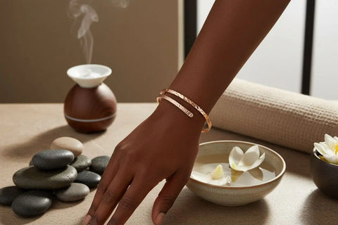 Adjustable 10 Gauge Rose Gold Copper Hammered Overlap Bangle – Handmade | Made in USA Alexa Martha Designs  Bangles /Bracelets
