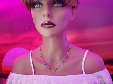 Adjustable 14 K Gold Filled Wire Wrapped Kunterbunt Gemstone Necklace Alexa Martha Designs  Necklace