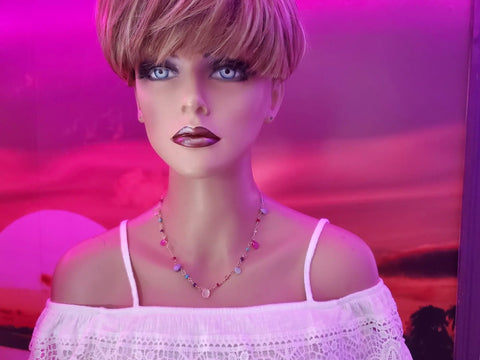 Adjustable 14 K Gold Filled Wire Wrapped Kunterbunt Gemstone Necklace Alexa Martha Designs  Necklace