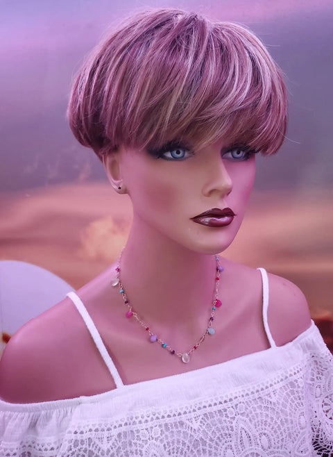 Adjustable 14 K Gold Filled Wire Wrapped Kunterbunt Gemstone Necklace Alexa Martha Designs  Necklace