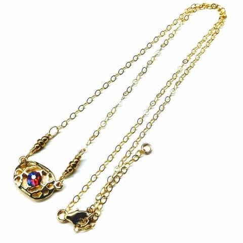 Adjustable 14K Gold Filled Filigree Choker Necklace – Red Swarovski Crystal | Made in USA Alexa Martha Designs  Necklaces