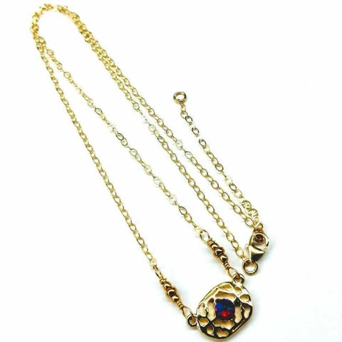 Adjustable 14K Gold Filled Filigree Choker Necklace – Red Swarovski Crystal | Made in USA Alexa Martha Designs  Necklaces