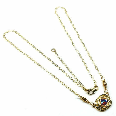Adjustable 14K Gold Filled Filigree Choker Necklace – Red Swarovski Crystal | Made in USA Alexa Martha Designs  Necklaces
