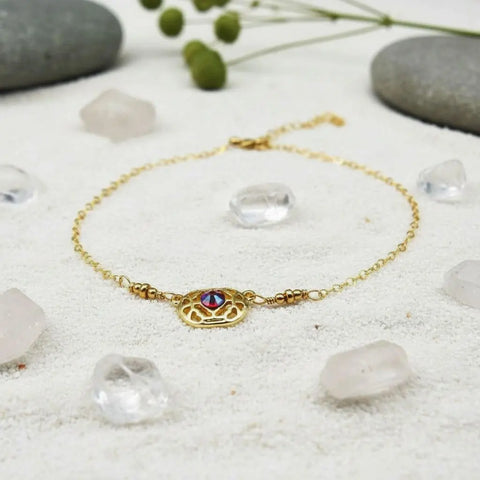 Adjustable 14K Gold Filled Filigree Choker Necklace – Red Swarovski Crystal | Made in USA Alexa Martha Designs  Necklaces