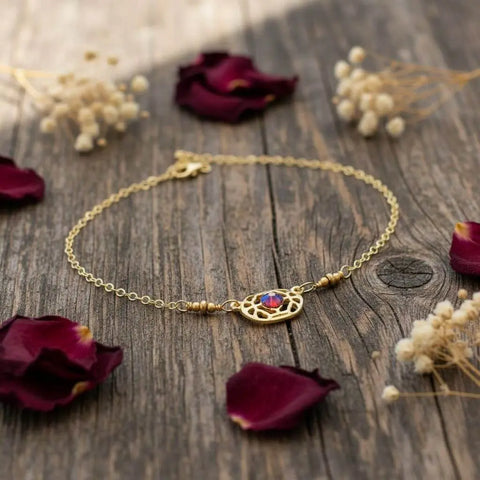 Adjustable 14K Gold Filled Filigree Choker Necklace – Red Swarovski Crystal | Made in USA Alexa Martha Designs  Necklaces