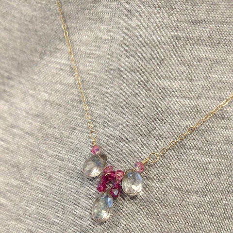 Adjustable 14K Gold Filled Gemstone Wire Wrapped Collier Necklace – Made in USA Alexa Martha Designs  Collier