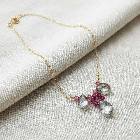 Adjustable 14K Gold Filled Gemstone Wire Wrapped Collier Necklace – Made in USA Alexa Martha Designs  Collier