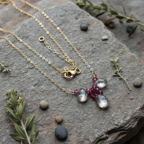 Adjustable 14K Gold Filled Gemstone Wire Wrapped Collier Necklace – Made in USA Alexa Martha Designs  Collier