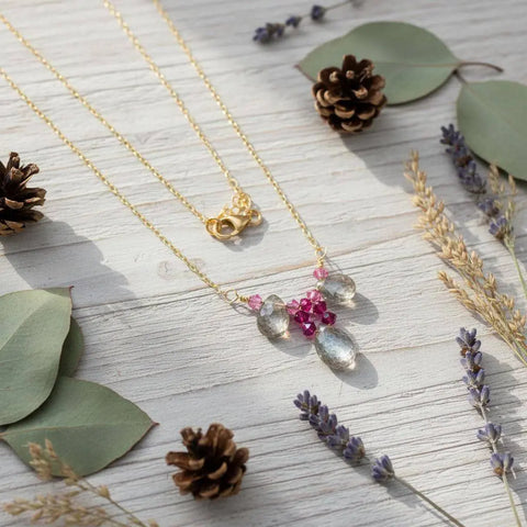 Adjustable 14K Gold Filled Gemstone Wire Wrapped Collier Necklace – Made in USA Alexa Martha Designs  Collier