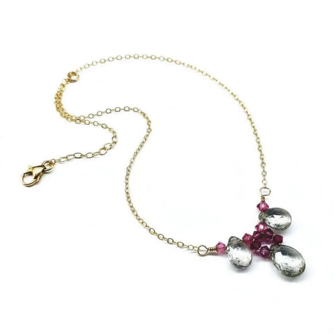 Adjustable 14K Gold Filled Gemstone Wire Wrapped Collier Necklace – Made in USA Alexa Martha Designs  Collier