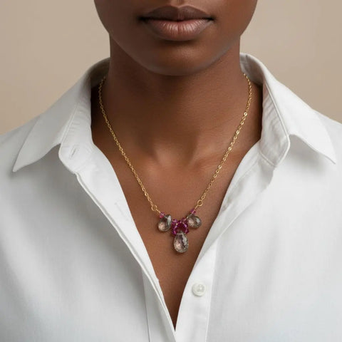 Adjustable 14K Gold Filled Gemstone Wire Wrapped Collier Necklace – Made in USA Alexa Martha Designs  Collier