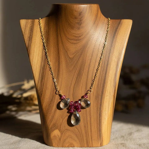 Adjustable 14K Gold Filled Gemstone Wire Wrapped Collier Necklace – Made in USA Alexa Martha Designs  Collier