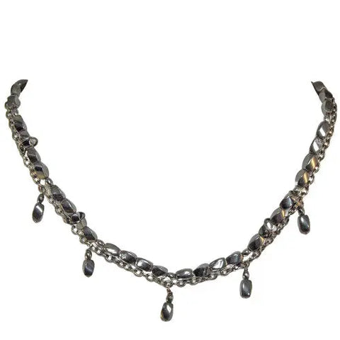 Adjustable 18-21 Inch Black Hematite Gemstone Necklace with Gunmetal Chain – Artisan Jewelry | Made in USA Michelle Marie Boutique  Necklace