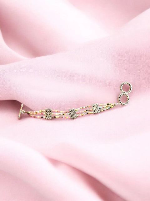 Adjustable 7-8 Inch Tourmaline Triple Strand Bracelet – Silver Filigree Accents | Handmade Jewelry Made in USA Michelle Marie Boutique  Bracelet