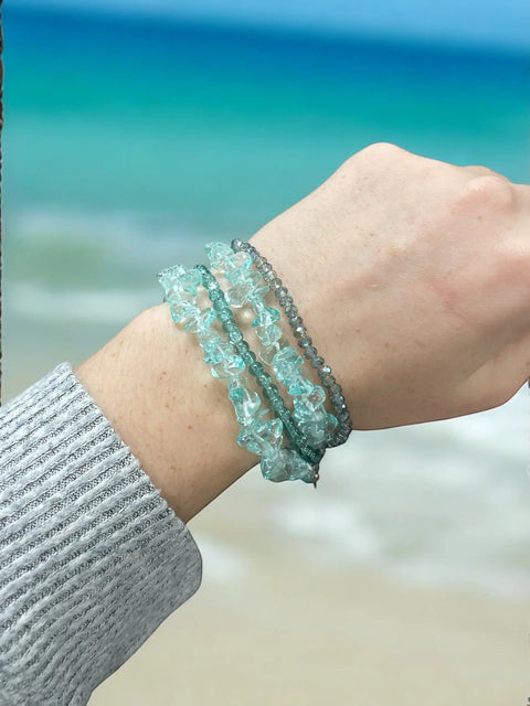 Adjustable 7.5 Inch Multi-Strand Gemstone Bracelet – Aquamarine, Rhodonite & Yellow Quartz | Handmade in USA Michelle Marie Boutique  Bracelets