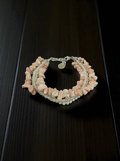 Adjustable 7.5 Inch Multi-Strand Gemstone Bracelet – Aquamarine, Rhodonite & Yellow Quartz | Handmade in USA Michelle Marie Boutique  Bracelets