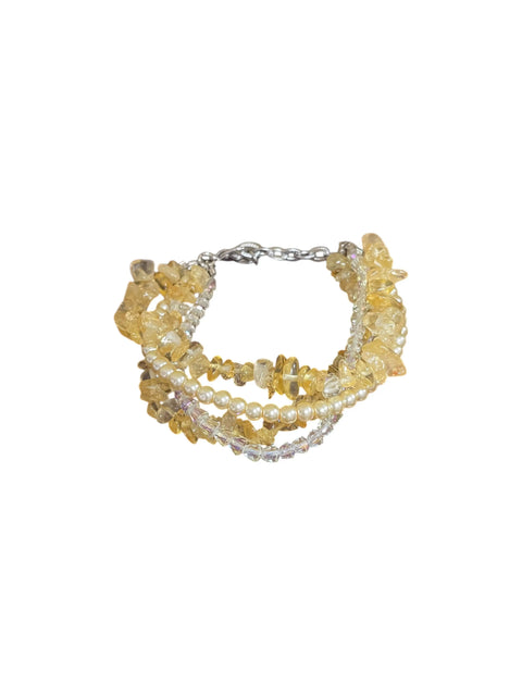 Adjustable 7.5 Inch Multi-Strand Gemstone Bracelet – Aquamarine, Rhodonite & Yellow Quartz | Handmade in USA Michelle Marie Boutique  Bracelets