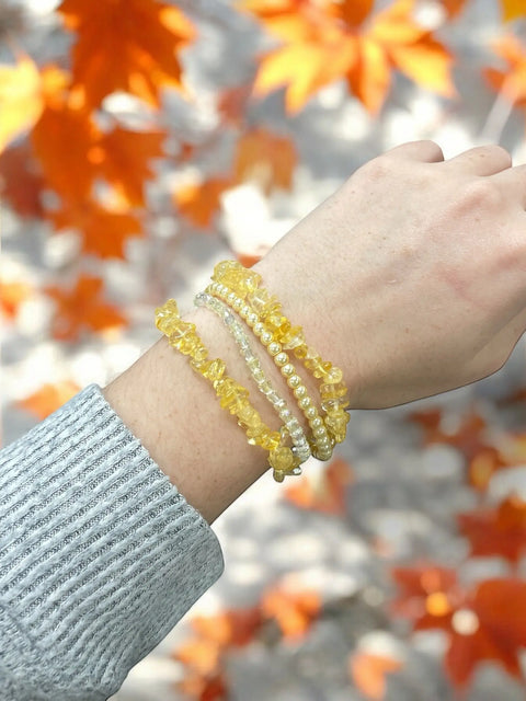 Adjustable 7.5 Inch Multi-Strand Gemstone Bracelet – Aquamarine, Rhodonite & Yellow Quartz | Handmade in USA Michelle Marie Boutique  Bracelets