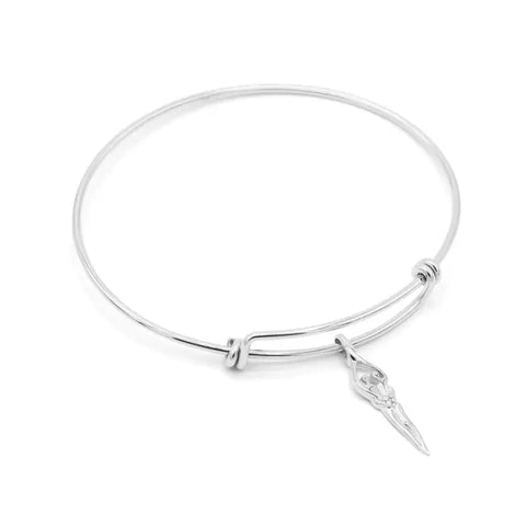Adjustable 8 to 9.5 Inch Sterling Silver Bangle Bracelet – Medium Charm Cubic Zirconia | Made in USA Symbol of Love Jewelry