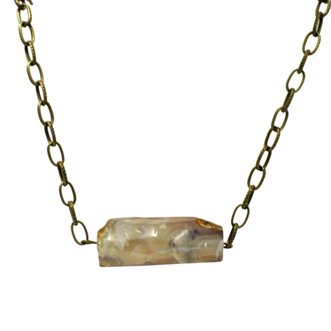 Adjustable Agate Gemstone Pendant Necklace – Genuine Stone Accent Jewelry with Lobster Clasp | Made in USA by Michelle Marie Boutique Michelle Marie Boutique  Necklace