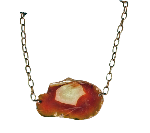 Adjustable Agate Gemstone Pendant Necklace – Genuine Stone Accent Jewelry with Lobster Clasp | Made in USA by Michelle Marie Boutique Michelle Marie Boutique  Necklace