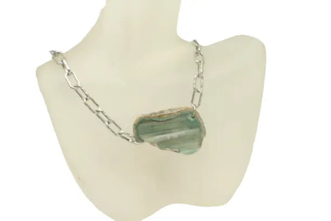 Adjustable Agate Gemstone Pendant Necklace – Genuine Stone Accent Jewelry with Lobster Clasp | Made in USA by Michelle Marie Boutique Michelle Marie Boutique  Necklace