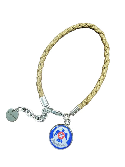 Adjustable Air Force Leather Bracelet – Braided Black, Tan, Brown | Made in USA Patriotic Gift Michelle Marie Boutique  Bracelet