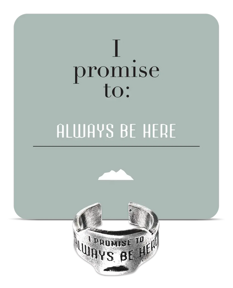 Adjustable Always Be Here Open Pewter Promise Ring – Handcrafted Cuff Design | Made in USA by Whitney Howard Designs Whitney Howard Designs  promise rings