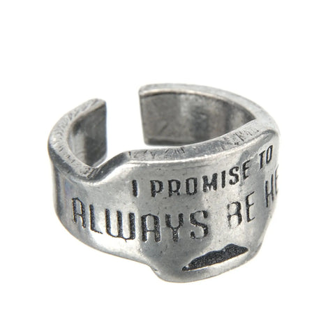 Adjustable Always Be Here Open Pewter Promise Ring – Handcrafted Cuff Design | Made in USA by Whitney Howard Designs Whitney Howard Designs  promise rings