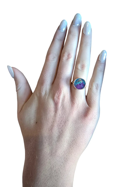 Adjustable Bohemian Resin Alloy Metal Ring – Handmade Artisan Jewelry in Multiple Colors | Made in USA Michelle Marie Boutique  Rings