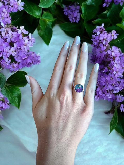 Adjustable Bohemian Resin Alloy Metal Ring – Handmade Artisan Jewelry in Multiple Colors | Made in USA Michelle Marie Boutique  Rings