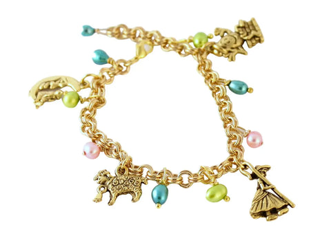 Adjustable Child’s Nursery Rhyme Charm Bracelet with Freshwater Pearls – Michelle Marie Boutique | Made in USA Michelle Marie Boutique  Bracelet