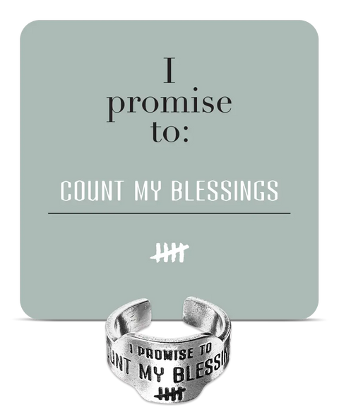 Adjustable Count My Blessings Pewter Promise Ring – Handcrafted Inspirational Jewelry | Made in USA Whitney Howard Designs  promise rings