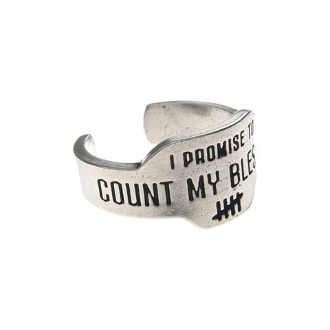 Adjustable Count My Blessings Pewter Promise Ring – Handcrafted Inspirational Jewelry | Made in USA Whitney Howard Designs  promise rings