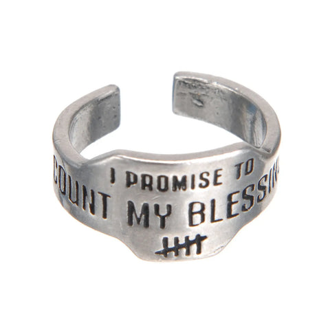 Adjustable Count My Blessings Pewter Promise Ring – Handcrafted Inspirational Jewelry | Made in USA Whitney Howard Designs  promise rings
